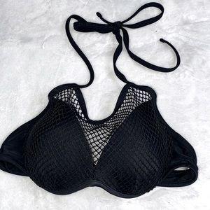 Black Mesh Bathing Suit Top